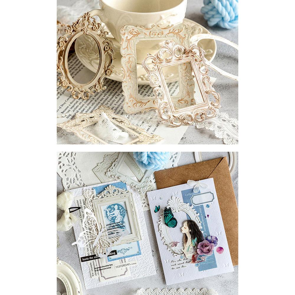 Momo hollow relief retro frame collage, French photo frame, European style frame, base decorative material, collage shape, pocket card bookmark production - CHL-STORE 