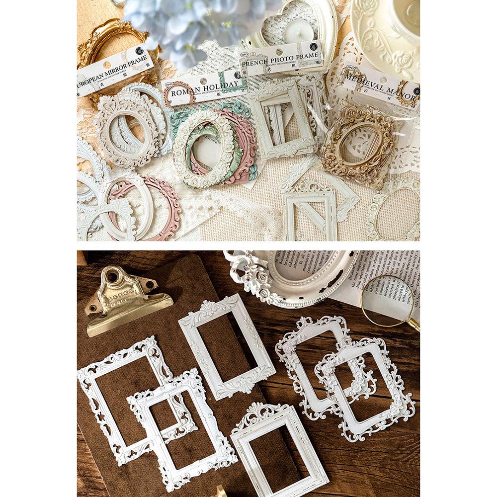 Momo hollow relief retro frame collage, French photo frame, European style frame, base decorative material, collage shape, pocket card bookmark production - CHL-STORE 