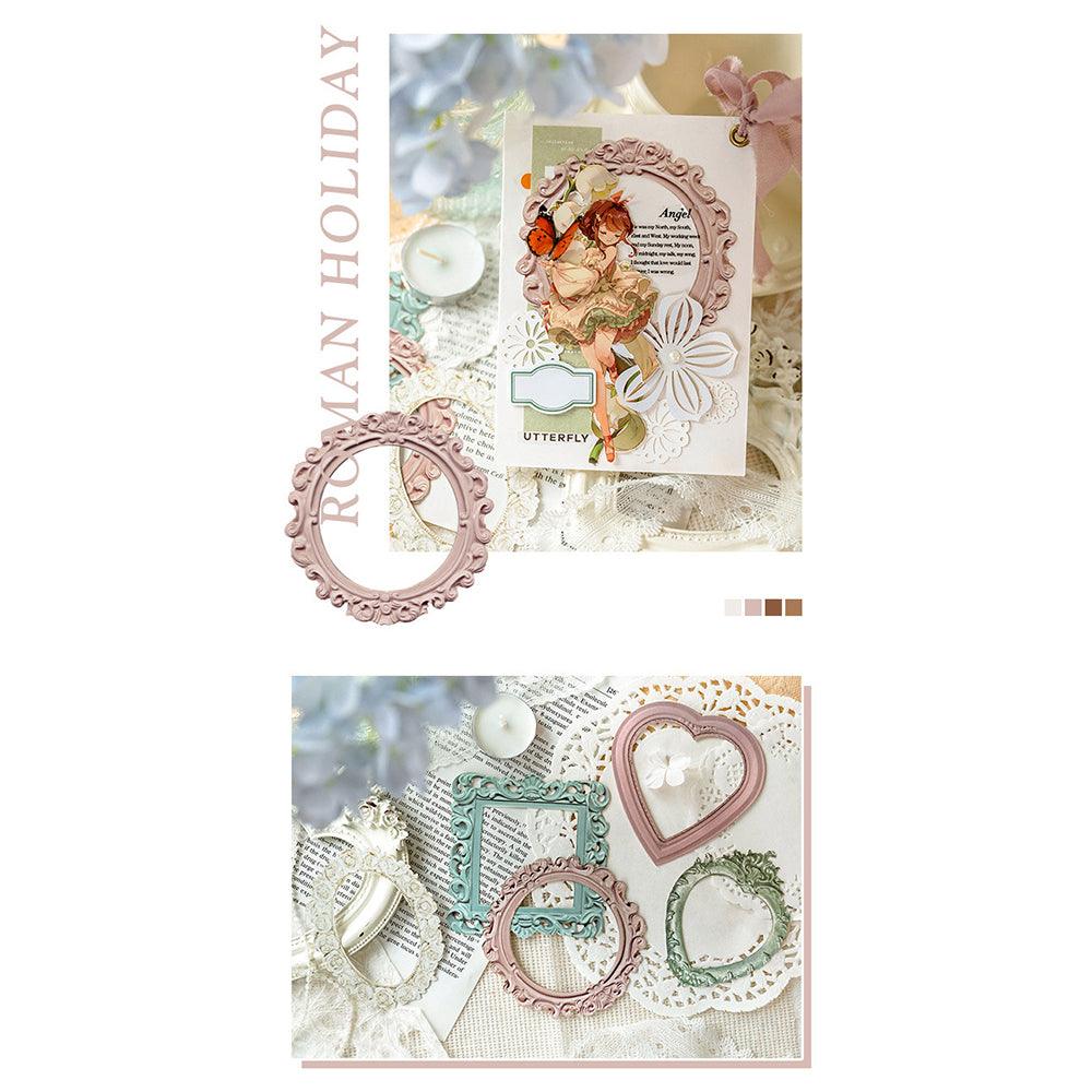 Momo hollow relief retro frame collage, French photo frame, European style frame, base decorative material, collage shape, pocket card bookmark production - CHL-STORE 