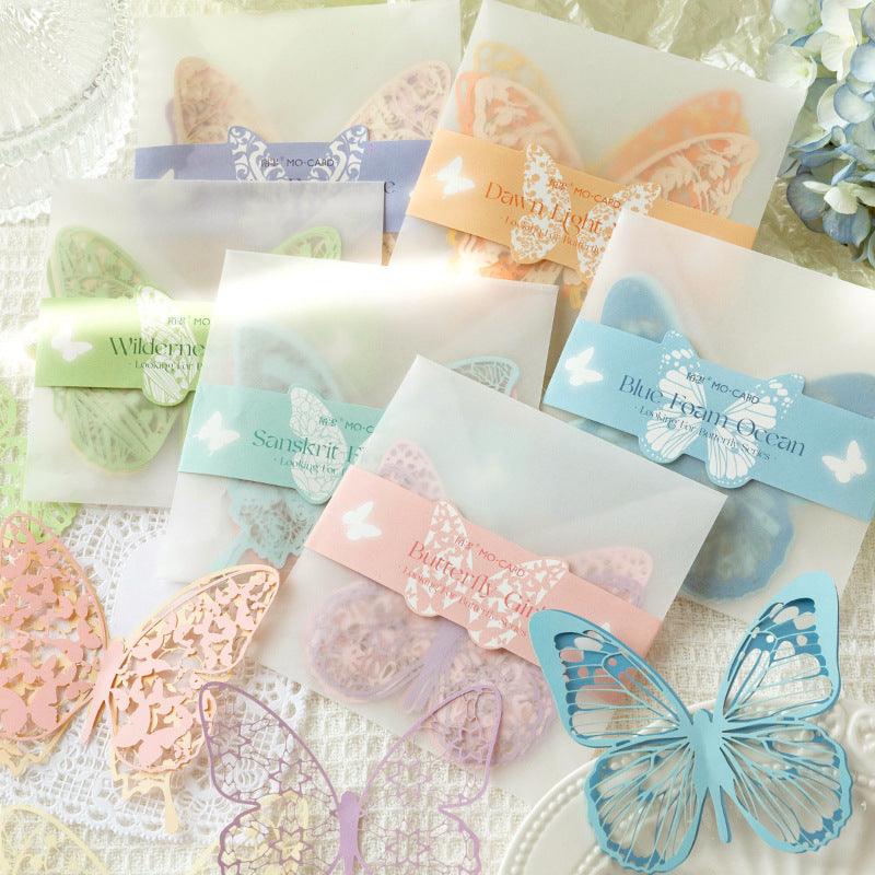 Momo Looking for Butterfly Series Inspiration Embossing Series Hollow Embossed Butterfly Lace Material Paper Pocket Decoration Material Art DIY Handmade Material - CHL-STORE 