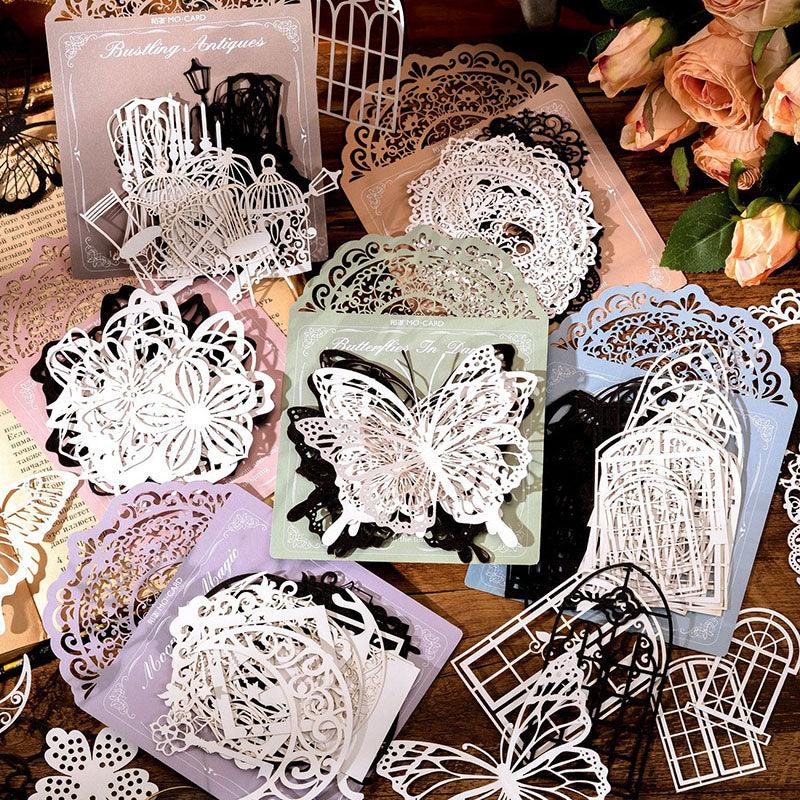 Momo Looking for Butterfly Series Inspiration Embossing Series Hollow Embossed Butterfly Lace Material Paper Pocket Decoration Material Art DIY Handmade Material - CHL-STORE 