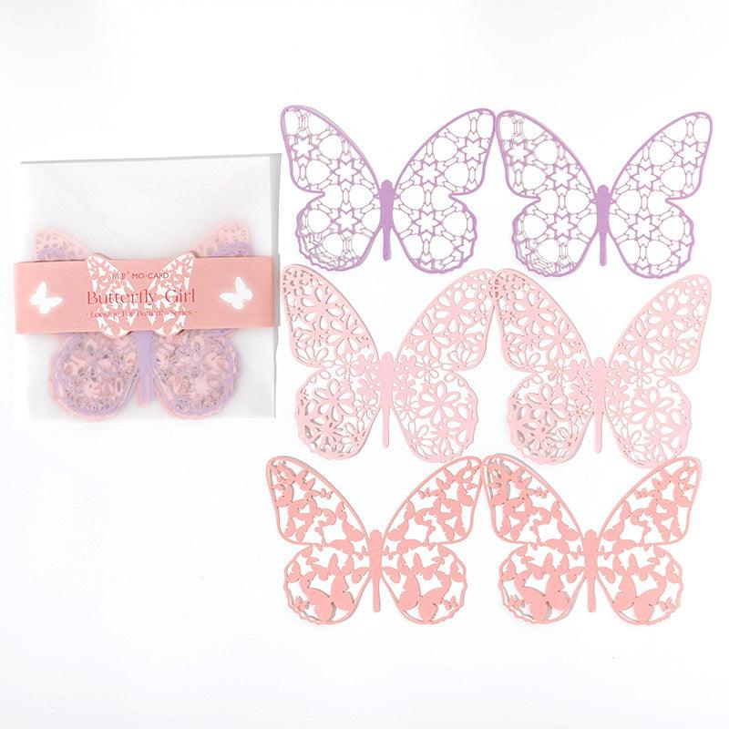 Momo Looking for Butterfly Series Inspiration Embossing Series Hollow Embossed Butterfly Lace Material Paper Pocket Decoration Material Art DIY Handmade Material - CHL-STORE 