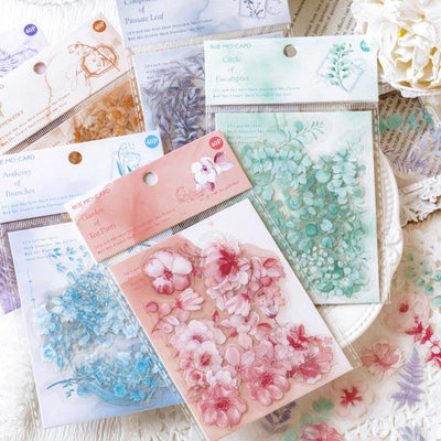 Momo Retro Plants Flowing Light Series Waterproof Pocket Material Decorative Stickers Life Small Objects Adhesive Decoration Exquisite Stickers - CHL-STORE 