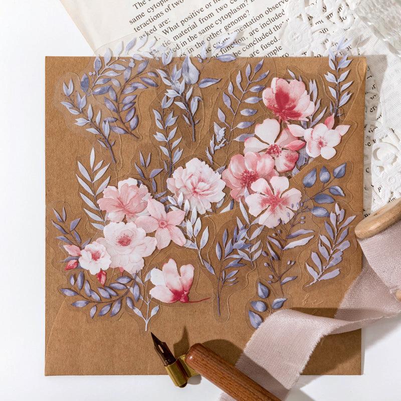 Momo Retro Plants Flowing Light Series Waterproof Pocket Material Decorative Stickers Life Small Objects Adhesive Decoration Exquisite Stickers - CHL-STORE 