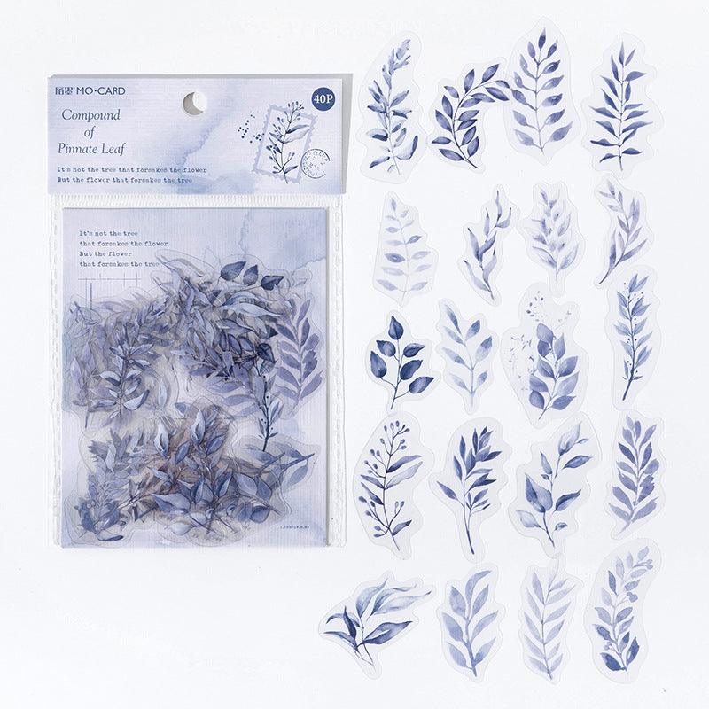 Momo Retro Plants Flowing Light Series Waterproof Pocket Material Decorative Stickers Life Small Objects Adhesive Decoration Exquisite Stickers - CHL-STORE 
