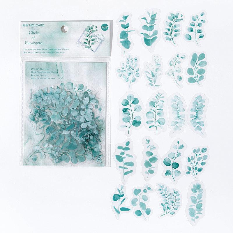 Momo Retro Plants Flowing Light Series Waterproof Pocket Material Decorative Stickers Life Small Objects Adhesive Decoration Exquisite Stickers - CHL-STORE 