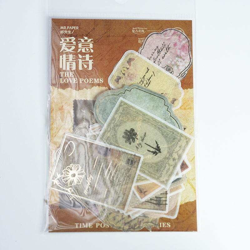 Mr. Paper and Paper Stamping Sticker Pack Time Post Office Series Light Retro Creative Pocket Small Life Items Cultural and Creative Items - CHL-STORE 