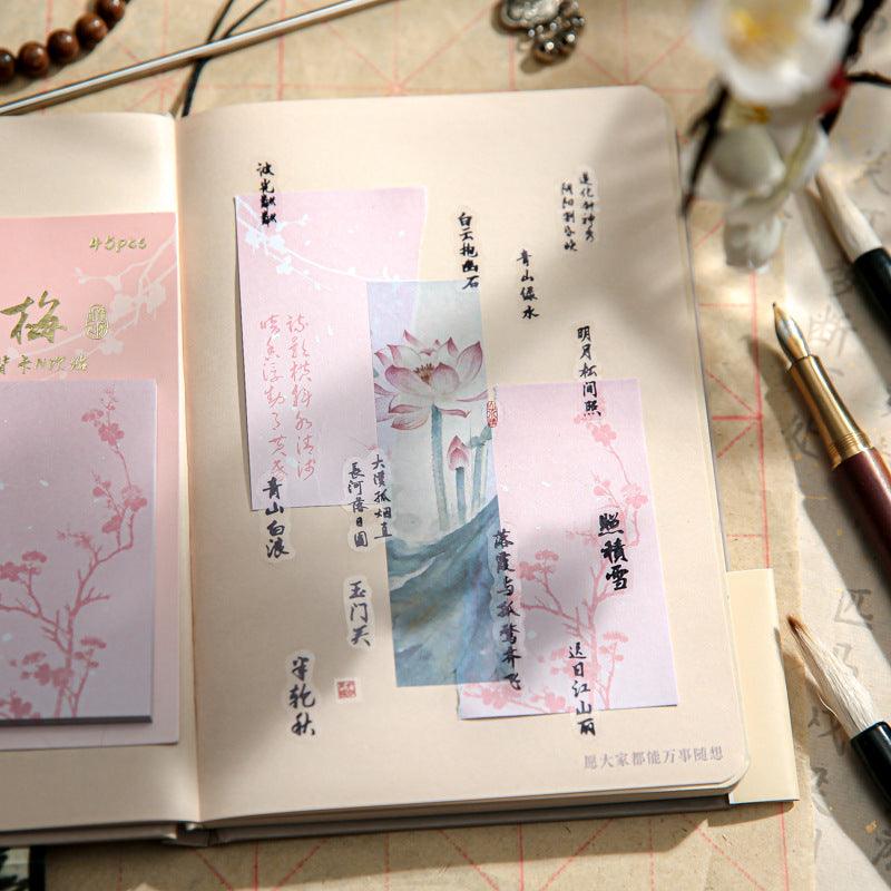 Mr. Paper Years and Winds Series N Times Paste Antique Student Handwritten Message Blessing Post-it Note Orchid, Mangosteen, Qingmei, Knocking Bamboo, Note Paper, Material Paper, Scrapping DIY, Office Stationery, School and Daily Supplies - CHL-STORE 