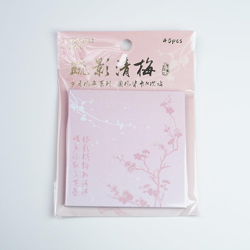 Mr. Paper Years and Winds Series N Times Paste Antique Student Handwritten Message Blessing Post-it Note Orchid, Mangosteen, Qingmei, Knocking Bamboo, Note Paper, Material Paper, Scrapping DIY, Office Stationery, School and Daily Supplies - CHL-STORE 