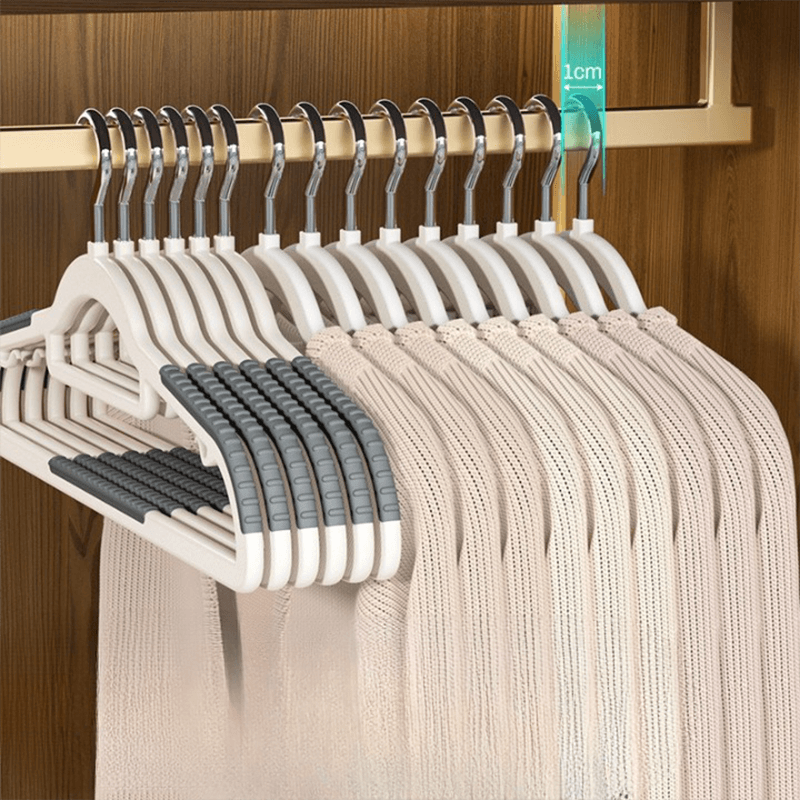 Non-slip Anti-Shoulder Corner Fish Mouth Hook Plastic Hanger-Grey Wardrobe Organizer Clothes Drying Helper Daily Necessities Home - CHL-STORE 