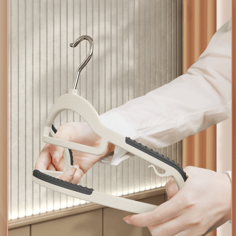 Non-slip Anti-Shoulder Corner Fish Mouth Hook Plastic Hanger-Grey Wardrobe Organizer Clothes Drying Helper Daily Necessities Home - CHL-STORE 