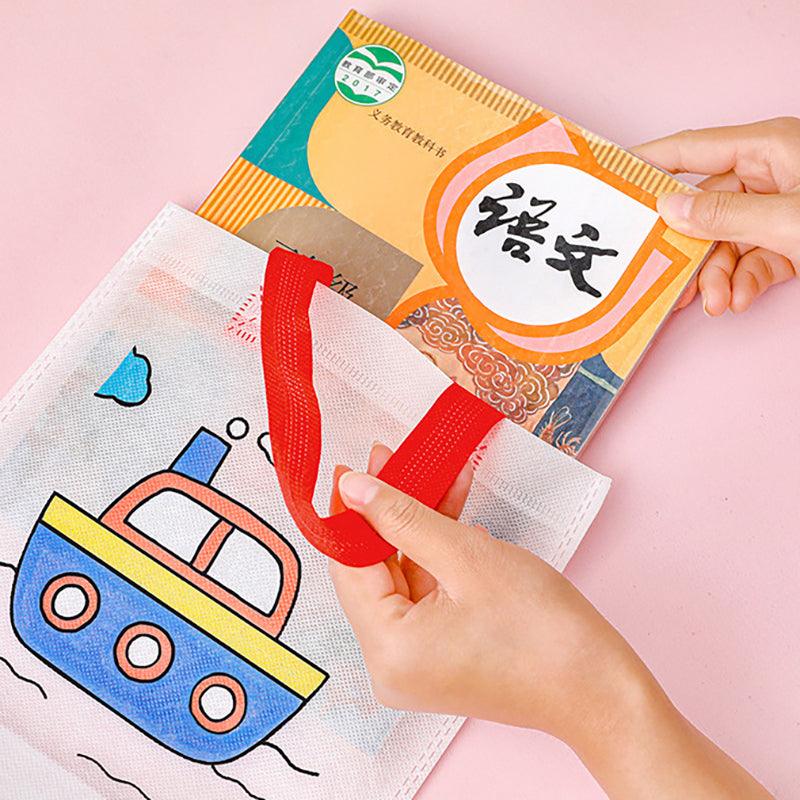 Non-woven fabric DIY graffiti coloring tote bag creative hand-made art graffiti storage portable - CHL-STORE 