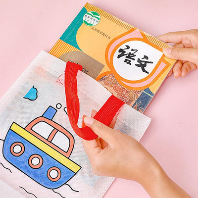 Non-woven fabric DIY graffiti coloring tote bag creative hand-made art graffiti storage portable - CHL-STORE 