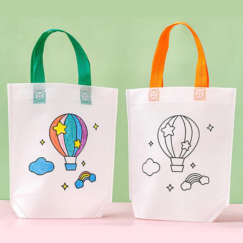 Non-woven fabric DIY graffiti coloring tote bag creative hand-made art graffiti storage portable - CHL-STORE 