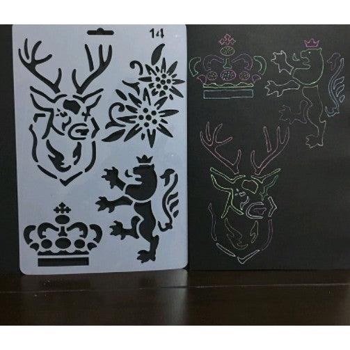 Painting Theme Stencil Tool cute animals Cutout Stencil Mandala Harmony Pastel NP-H7TGM-701 NP-H7TRIA-072-1 - CHL-STORE 