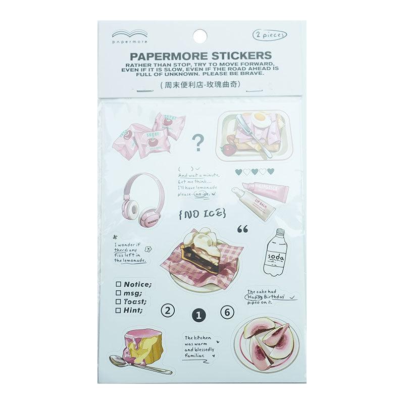 PaperMore Self-adhesive Sticker Weekend Convenience Store Pocket Material DIY Pocket Collage Decorative Material Hand-painted Style - CHL-STORE 