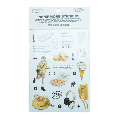 PaperMore Self-adhesive Sticker Weekend Convenience Store Pocket Material DIY Pocket Collage Decorative Material Hand-painted Style - CHL-STORE 