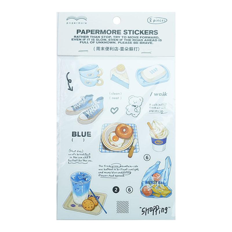 PaperMore Self-adhesive Sticker Weekend Convenience Store Pocket Material DIY Pocket Collage Decorative Material Hand-painted Style - CHL-STORE 