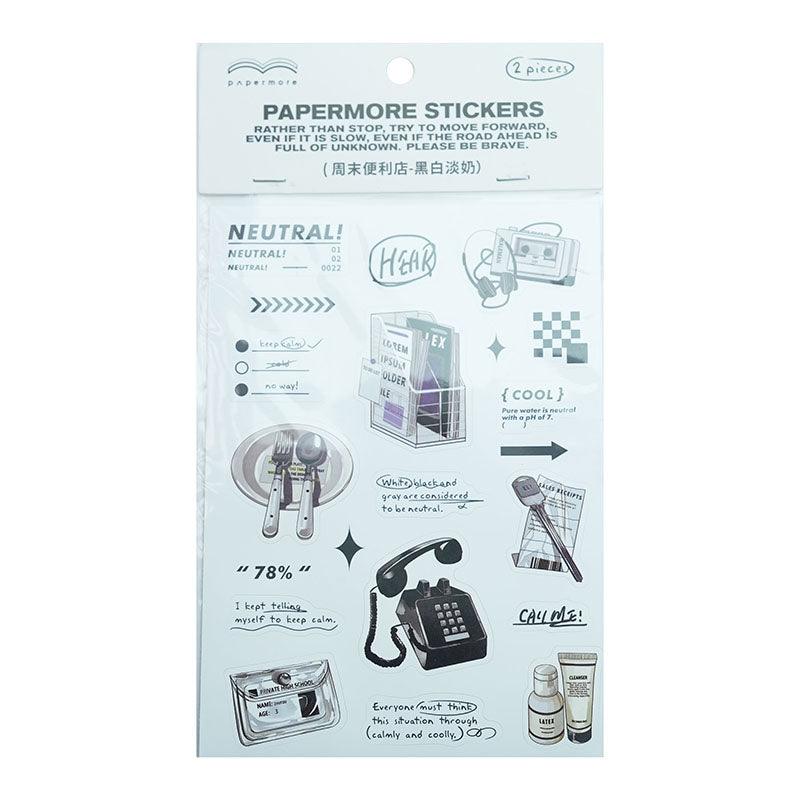 PaperMore Self-adhesive Sticker Weekend Convenience Store Pocket Material DIY Pocket Collage Decorative Material Hand-painted Style - CHL-STORE 