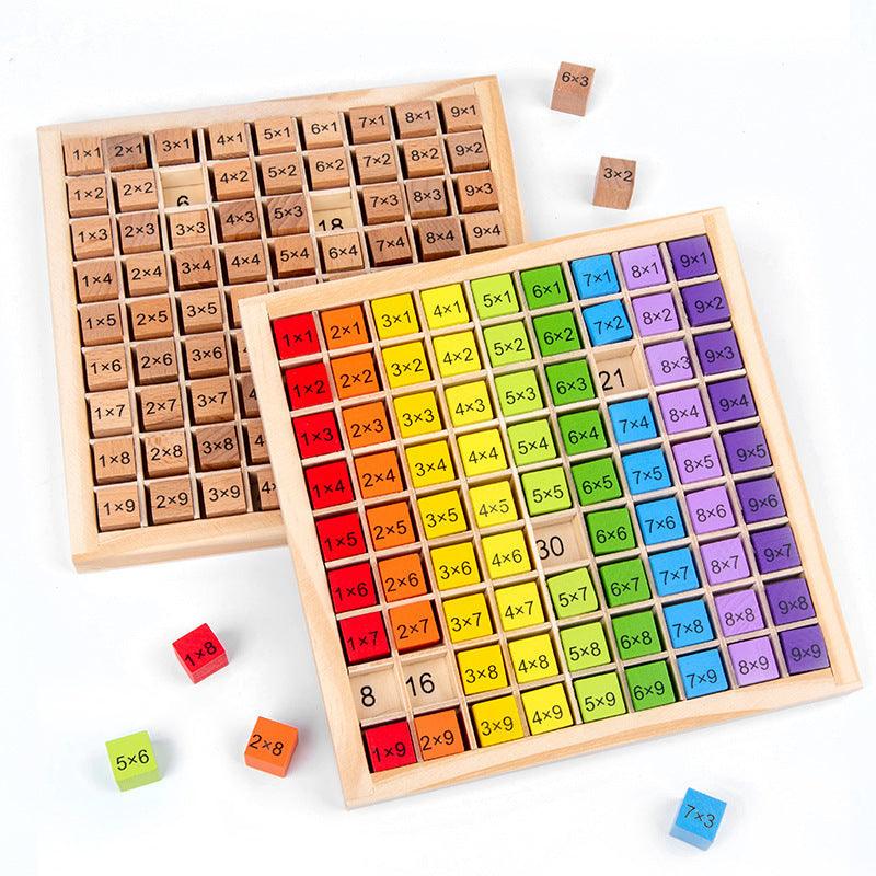 Patience and concentration education colorful wooden stacking stones 38 groups / 36 grains of beech stacking stones wooden nine-nine multiplication building blocks colorful puzzle games learning aids - CHL-STORE 