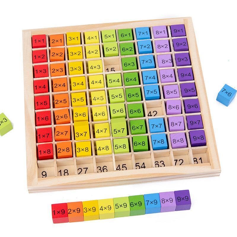 Patience and concentration education colorful wooden stacking stones 38 groups / 36 grains of beech stacking stones wooden nine-nine multiplication building blocks colorful puzzle games learning aids - CHL-STORE 