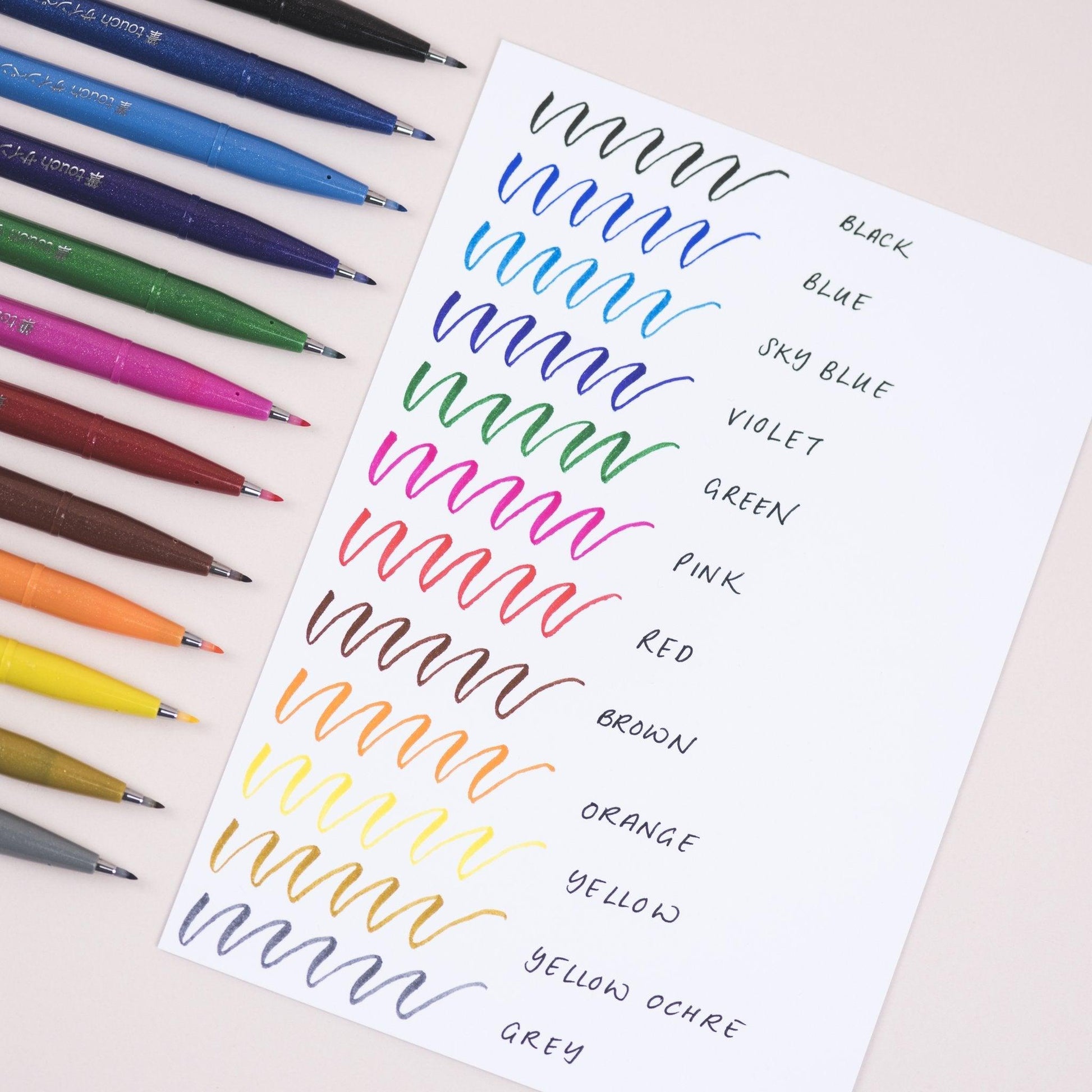 Pentel TOUCH BRUSH UP 6-color group 12-color group new color soft painting pen art pen color pen painting SES15C - CHL-STORE 
