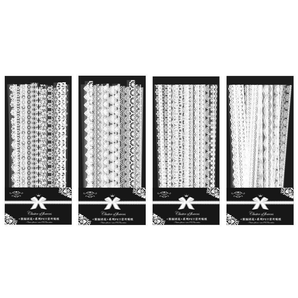 PET retro lace, hollow frame stickers, retro romantic stickers, waterproof materials, creative materials, decorative DIY, handbook collage - CHL-STORE 