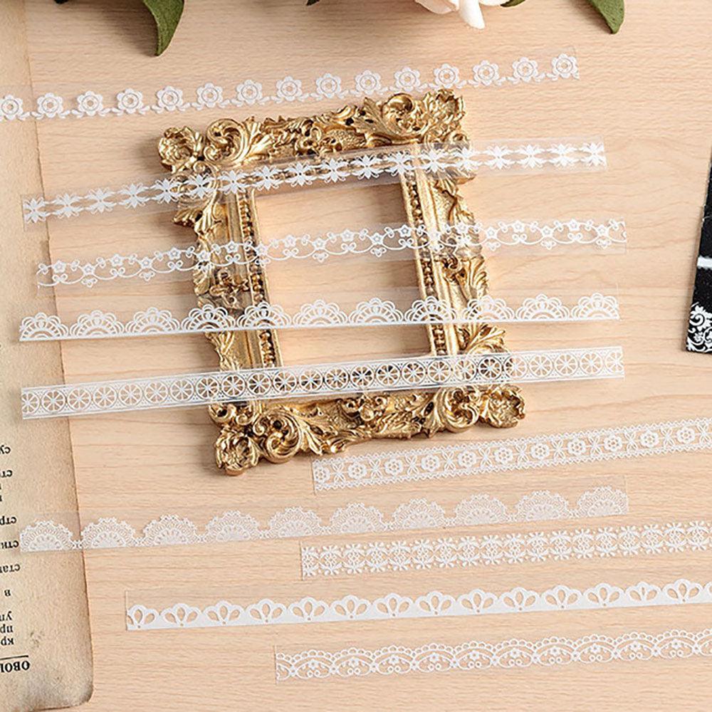 PET retro lace, hollow frame stickers, retro romantic stickers, waterproof materials, creative materials, decorative DIY, handbook collage - CHL-STORE 
