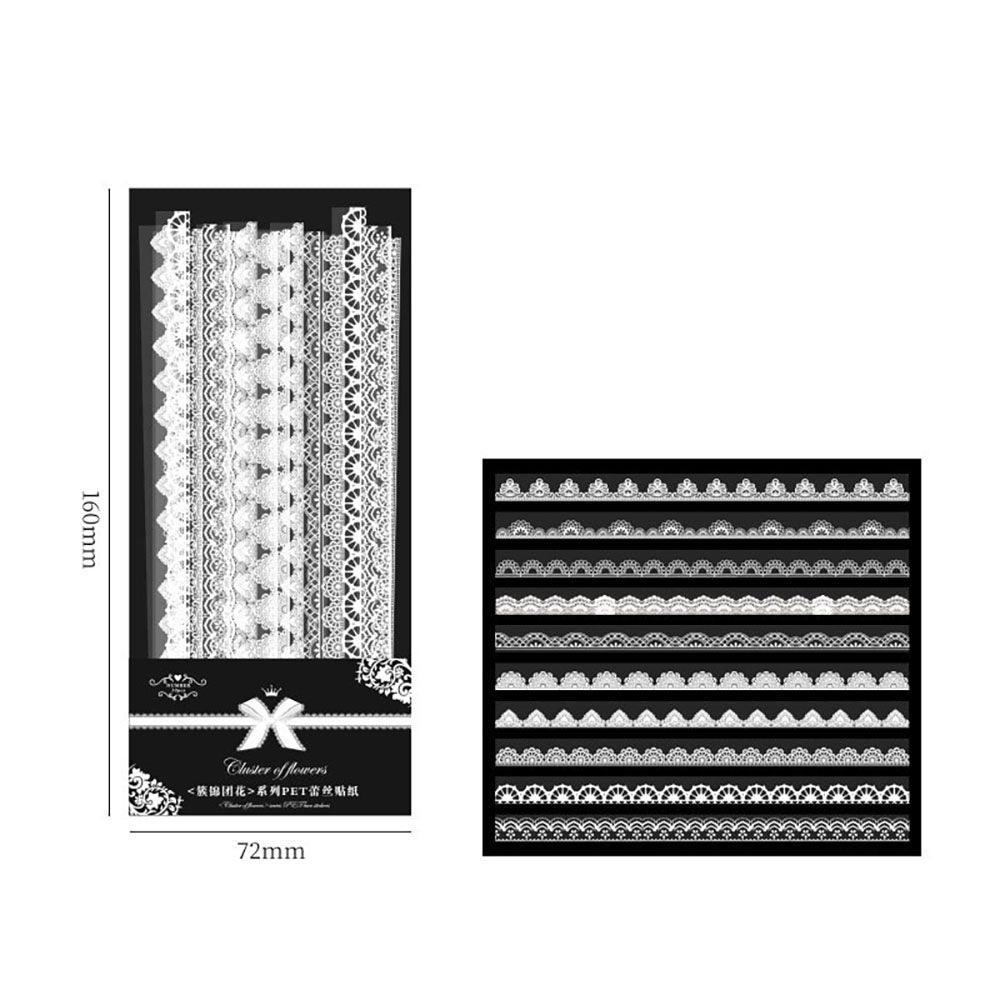 PET retro lace, hollow frame stickers, retro romantic stickers, waterproof materials, creative materials, decorative DIY, handbook collage - CHL-STORE 