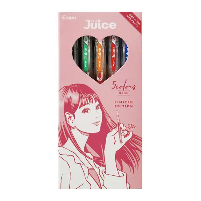 PILOT JUICE juice pen Nukumi Meru x Eguchi illustration boxed five 0.5mm 0.38mm - CHL-STORE 