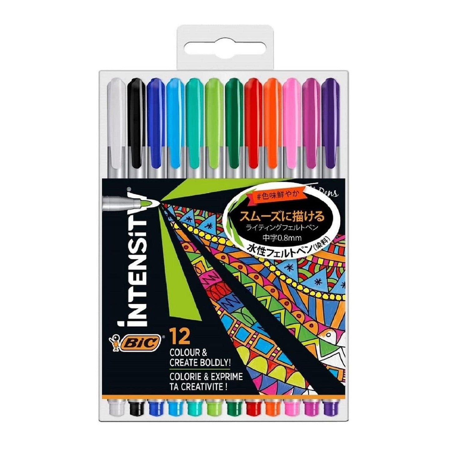 (Pre-Order) BIC Intensity Medium Felt-Tip pen 0.8mm Water-based pen ITS-FEPMDPK12 - CHL-STORE 