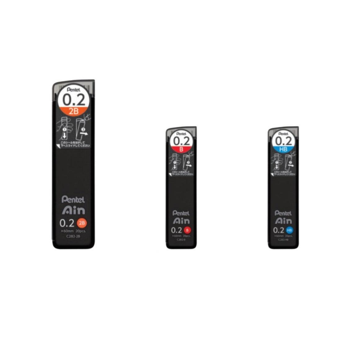 (Pre-Order) PENTEL Ain 0.2mm 0.3mm 0.4mm 0.5mm 0.7mm 0.9mm 1.3mm mechanical pencil lead C282 C283 C284 C285 C287 C289 C2813 - CHL-STORE 