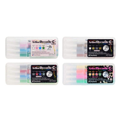 (Pre-Order) SHACHIHATA Artline 1mm Deco Light Round 1 4 Color Set EDF-1/4PSH - CHL-STORE 