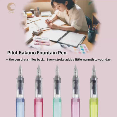 PILOT FKA-1SR Smiling Fountain Pen x Limited Edition x White Body with Pink Series - CHL-STORE 