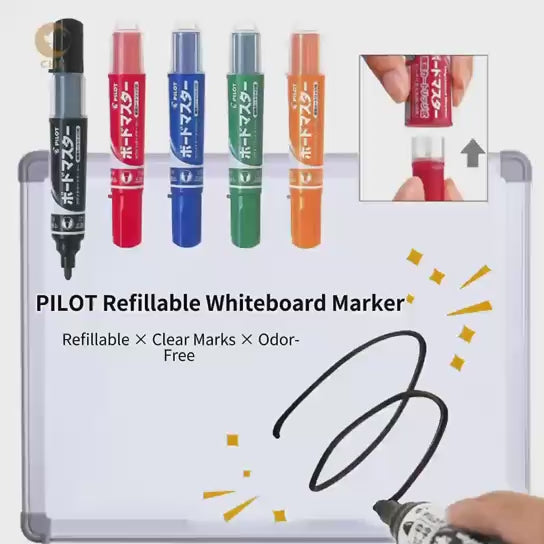 PILOT WMBM-18BM Whiteboard Pen (Can be refilled by cartridges) (5 colors) - CHL-STORE 