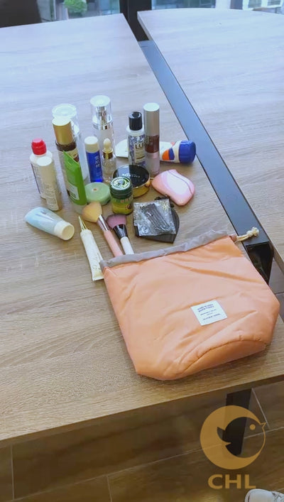 Cylinder Cosmetic Bag Multifunctional Large Capacity Storage Bag Cosmetic Bag Travel Storage Bag Drawstring Pocket Toilet Bag NP-H7TGG-902