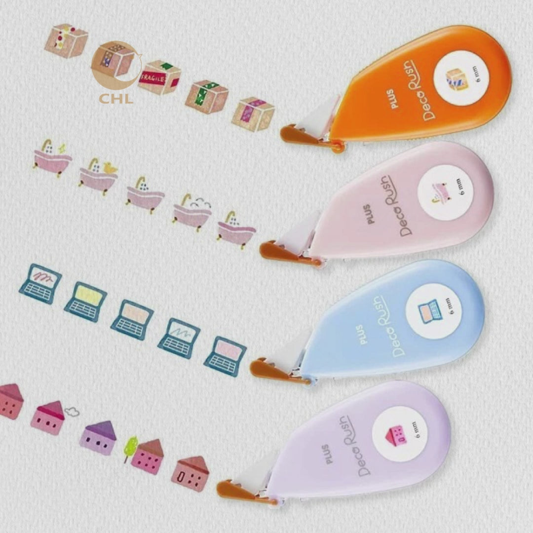 PLUS Deco Rush decoration cute hand account marker tape lace tape hand account marker tape decorative tape special eraser - CHL-STORE 