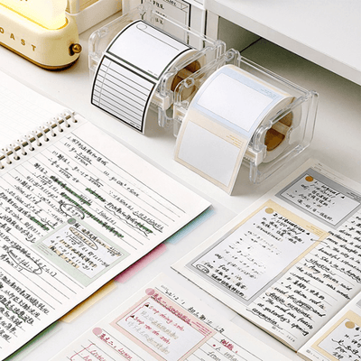 Pull-out high-value full-adhesive post-it notes carton type cream color retro color storage box office small things school supplies - CHL-STORE 