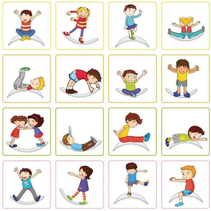 Puzzle sensory integration training sports balance wooden curved board-balance seesaw balance sense training indoor multi-function board children's curved board shake toys - CHL-STORE 