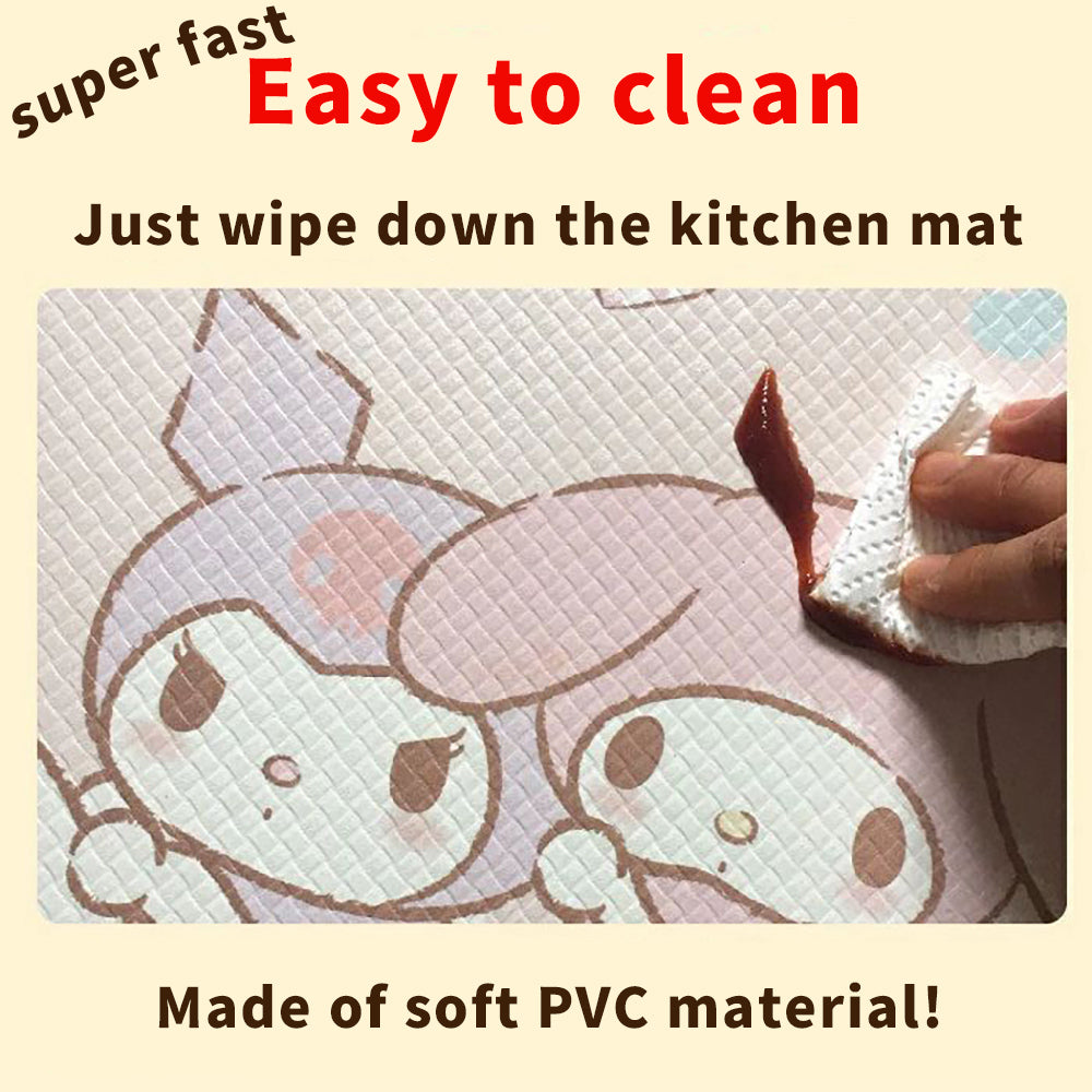 Sanrio Easily Wipes Kitchen Mat Popular Character Soft PVC 45 x 120mm Vinyl Waterproof Antibacterial Odor Resistant Mildew Resistant