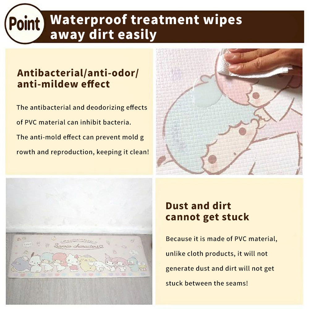 Sanrio Easily Wipes Kitchen Mat Popular Character Soft PVC 45 x 120mm Vinyl Waterproof Antibacterial Odor Resistant Mildew Resistant