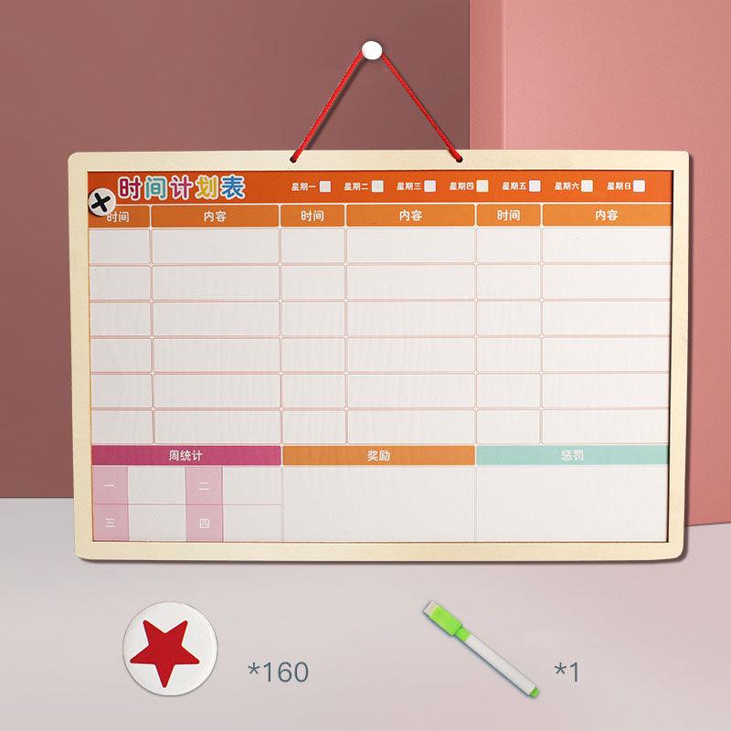 Self-discipline growth learning small red flower magnetic reward stickers plan record sheet wall stickers jigsaw puzzle growth behavior records children enlightenment education life training children cognition - CHL-STORE 