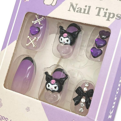 Kuromi & Big-Eared Dog Sanrio Nail Art Set - 24 Pieces