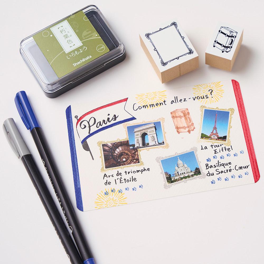 Shachihata Write Jida Smudge Paint Pen 6 Color Set Sayaka Honoka Secret Smudge Mix Color Soft Paint Pen Japanese Traditional Color Card Postcard Bookmark DIY Creative Painting Handbook Illustration - CHL-STORE 