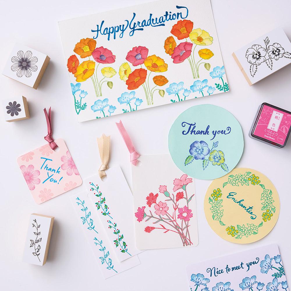 Shachihata Write Jida Smudge Paint Pen 6 Color Set Sayaka Honoka Secret Smudge Mix Color Soft Paint Pen Japanese Traditional Color Card Postcard Bookmark DIY Creative Painting Handbook Illustration - CHL-STORE 