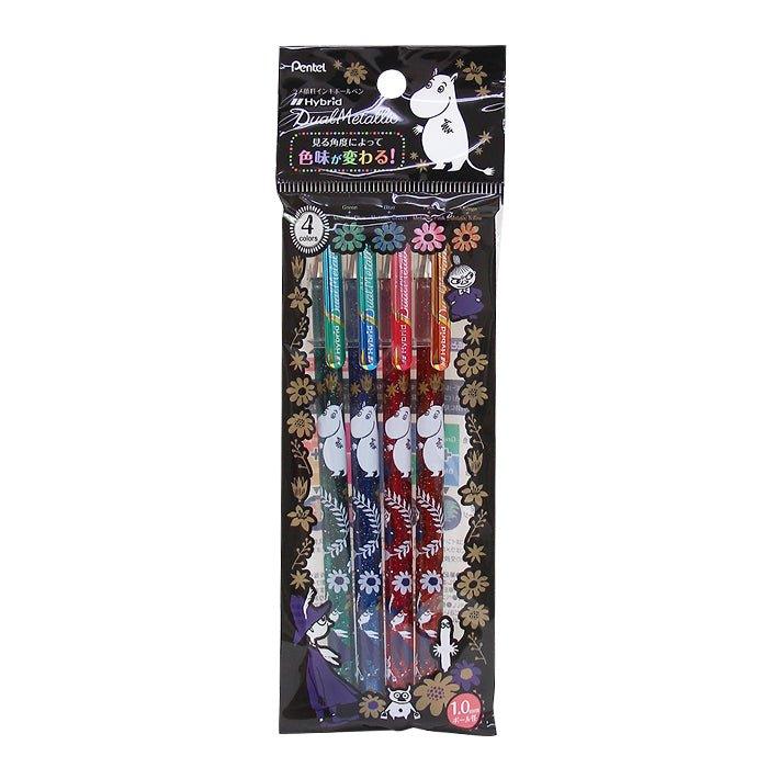 SHOWA NOTE x PENTEL NO.91454000 Milk Pen Metallic Butterfly Pen 4 Color Set Moomins Muumi - CHL-STORE 