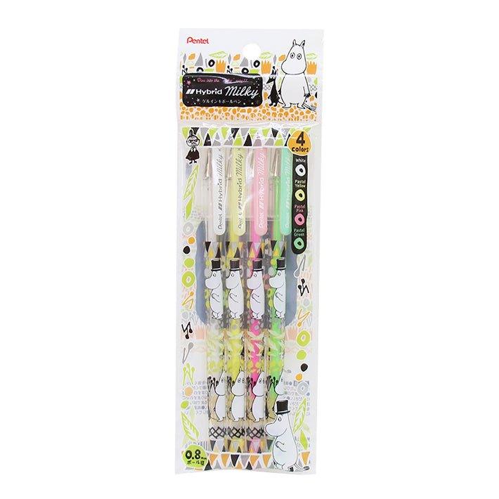 SHOWA NOTE x PENTEL NO.91454000 Milk Pen Metallic Butterfly Pen 4 Color Set Moomins Muumi - CHL-STORE 