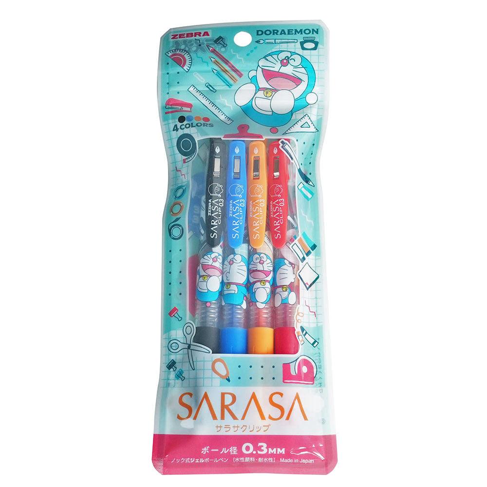 Showa note x ZEBRA NO.8602140 SARASA 0.5mm four-color set gel pen fruit flower doraemon Retro color setset - CHL-STORE 