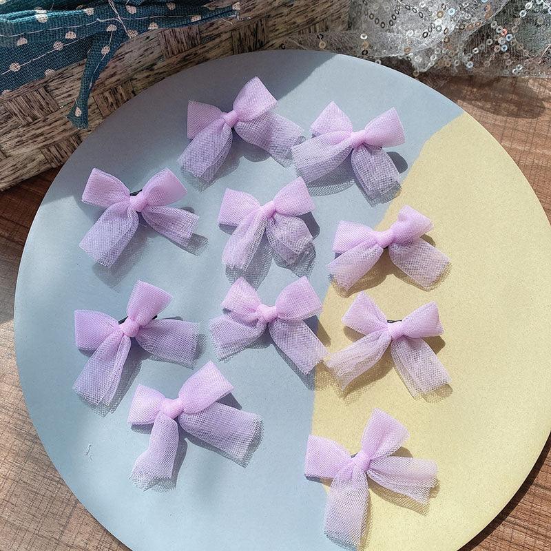 Simple and cute Korean-style hair clip 10pcs with small bow-duckbill clip style design beauty salon cute shape - CHL-STORE 
