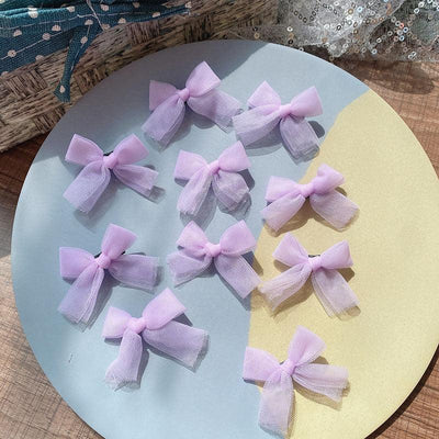 Simple and cute Korean-style hair clip 10pcs with small bow-duckbill clip style design beauty salon cute shape - CHL-STORE 